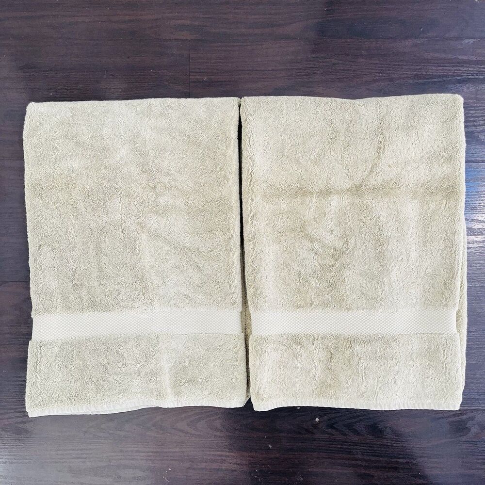 Restoration Hardware Set Of 2 Green Turkish Towels 100% Cotton Bath Towels